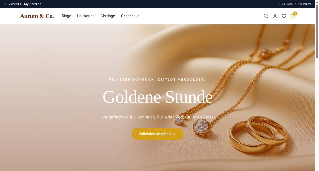 Aurum — Live Startseite